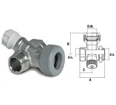 Rozdzielacz mosiężny jednoportowy z zaworem 3/4'x3/4