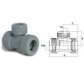 Trójnik PB 40x32x40 mm redukcyjny górny - 2