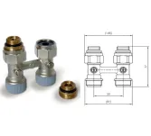 Zestaw podłączeniowy grzejnika prosty rozstaw 50 mm - 2
