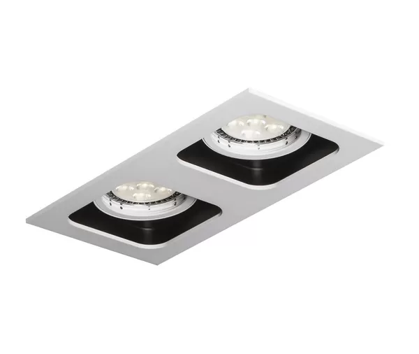 Mistic Lighting oprawa sufitowa Double Quad 2xQR111 biały mat/czarna wpuszczana MSTC-05355511