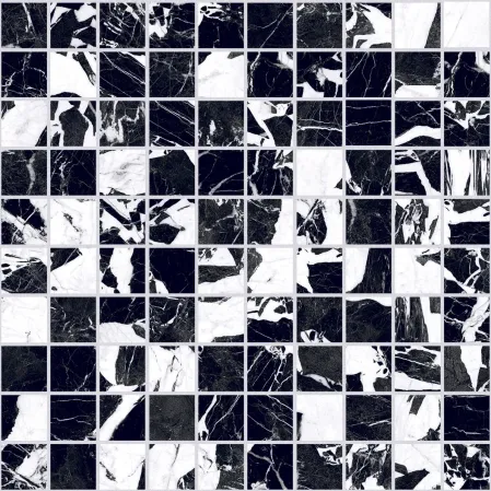 B&W Marble Fragment Hglo Mosaico 3X3