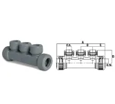 Rozdzielacz pojedyńczy trzyportowy mufowy 22x15x15x15x22 - 2