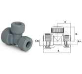 Trójnik PB 22x15x15 mm redukcyjny boczny - górny - 2